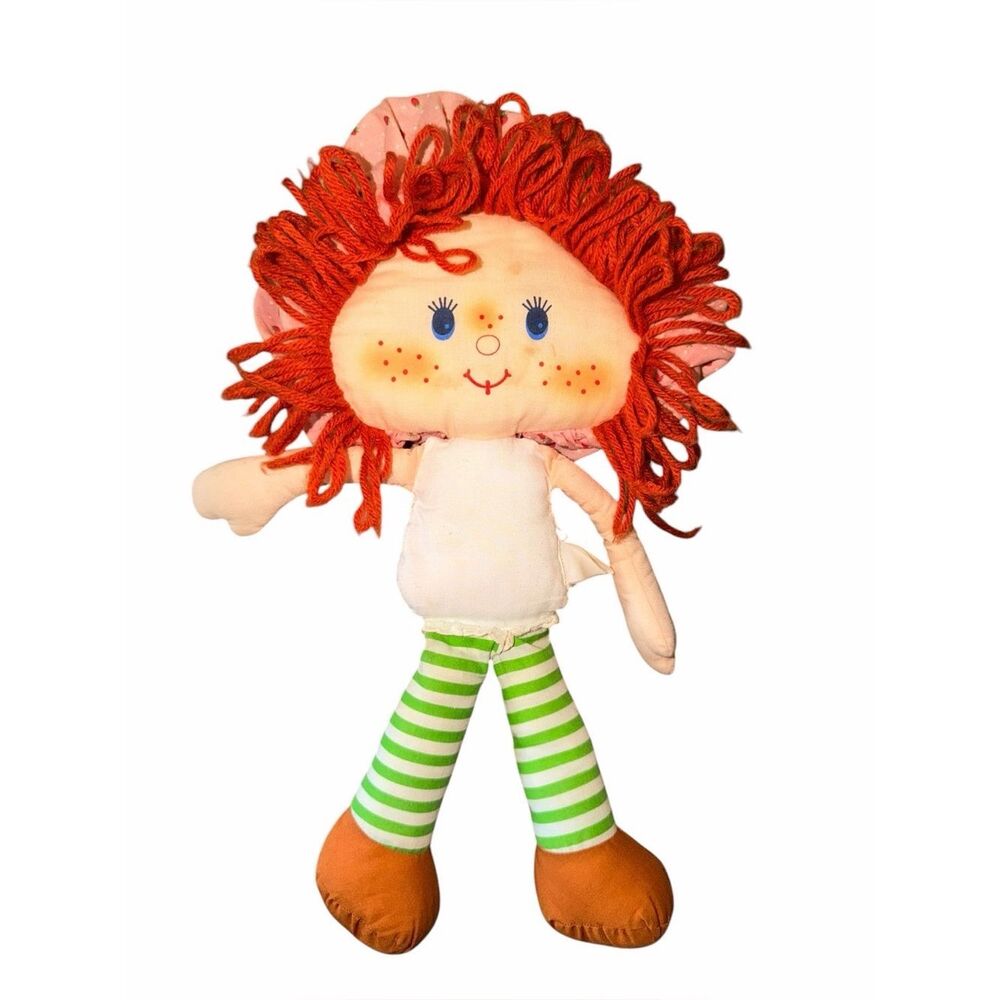 Vintage 1980 Kenner Strawberry Shortcake Plush Rag Doll 15" Yarn Hair